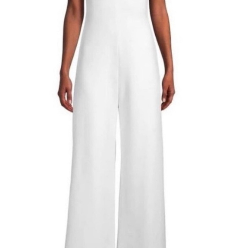 Black Halo Classic White Halter Jumpsuit size 0 - Picture 3 of 3